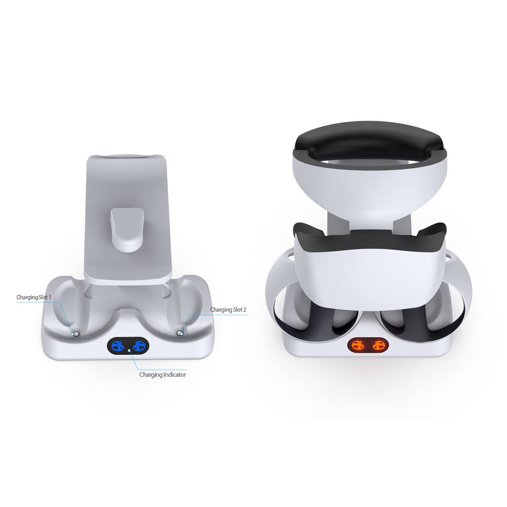 White Multifunctional Controller Charging Station with LED and Headset Holder E69782