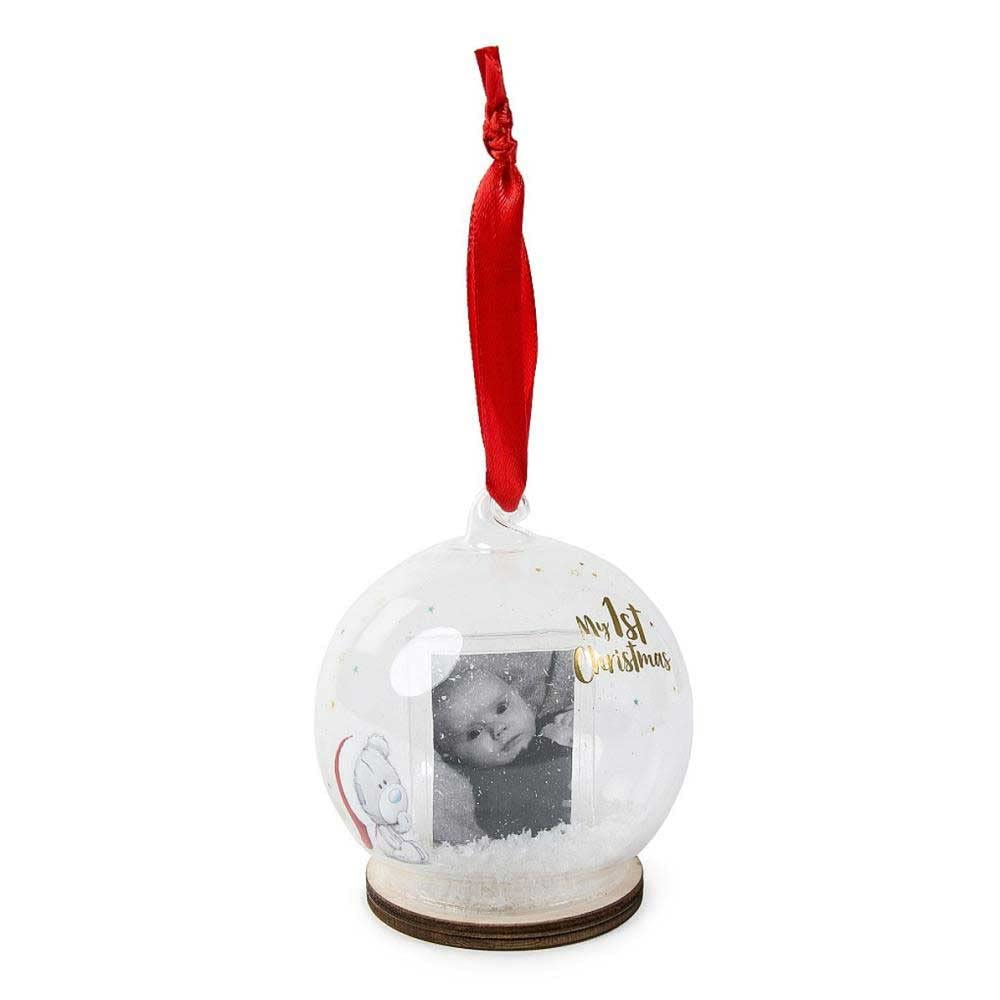 Glass Christmas Baby Tree Bauble with Photo Z191511