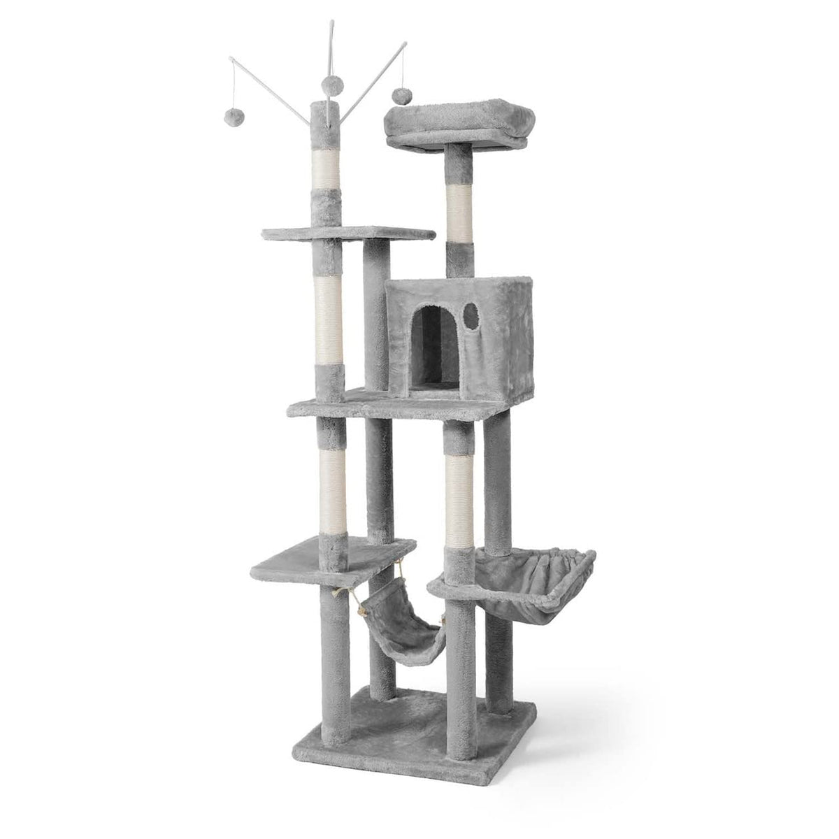 70-Inch Multi-Level Cat Tree with Hammock and Cat Cave A146