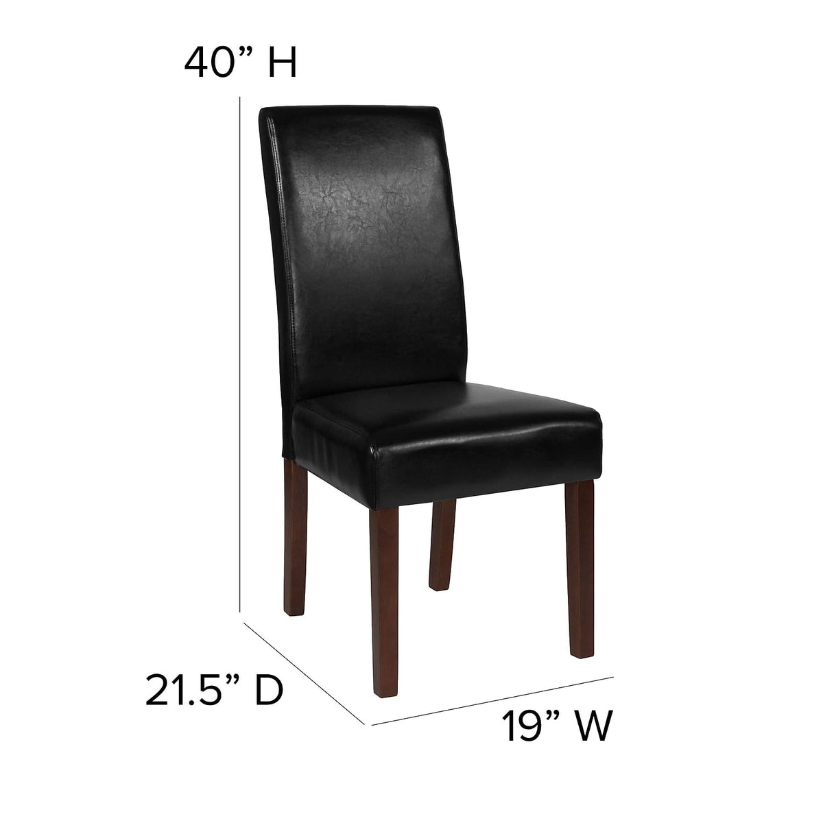 Black LeatherSoft Parsons Dining Chair G399953