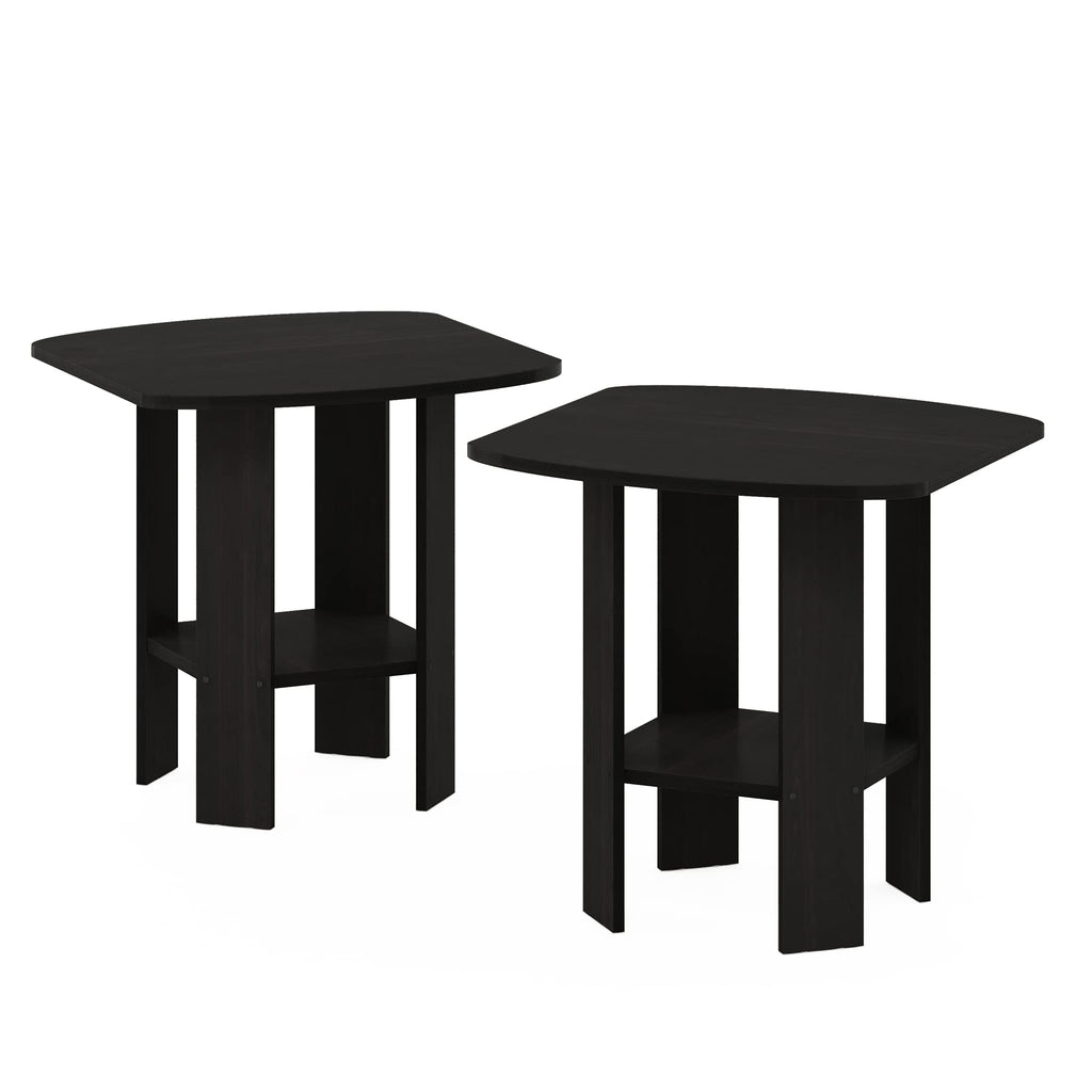 Set of 2 Espresso 2-Tier Side Table Z323