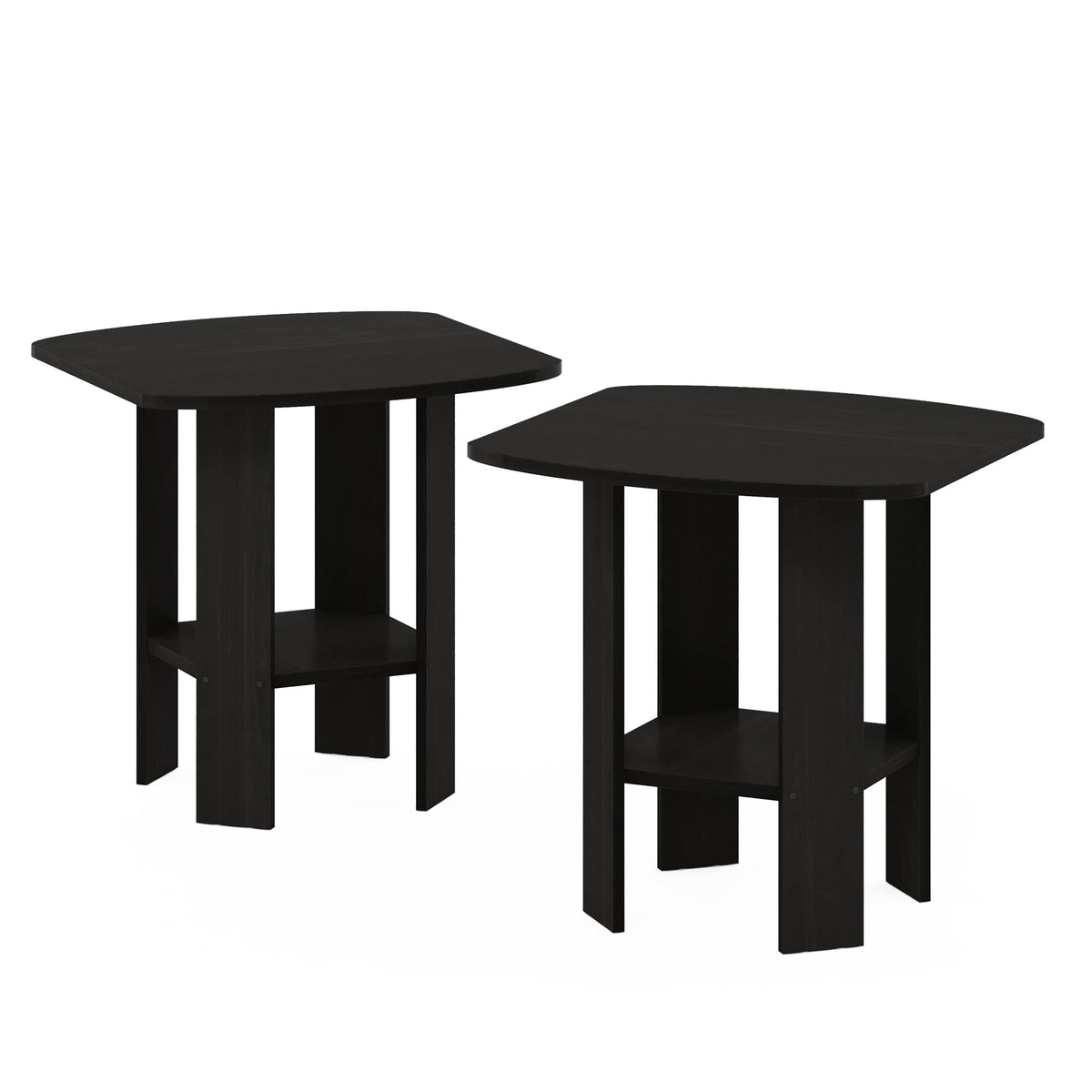 Set of 2 Espresso 2-Tier Side Table Z323