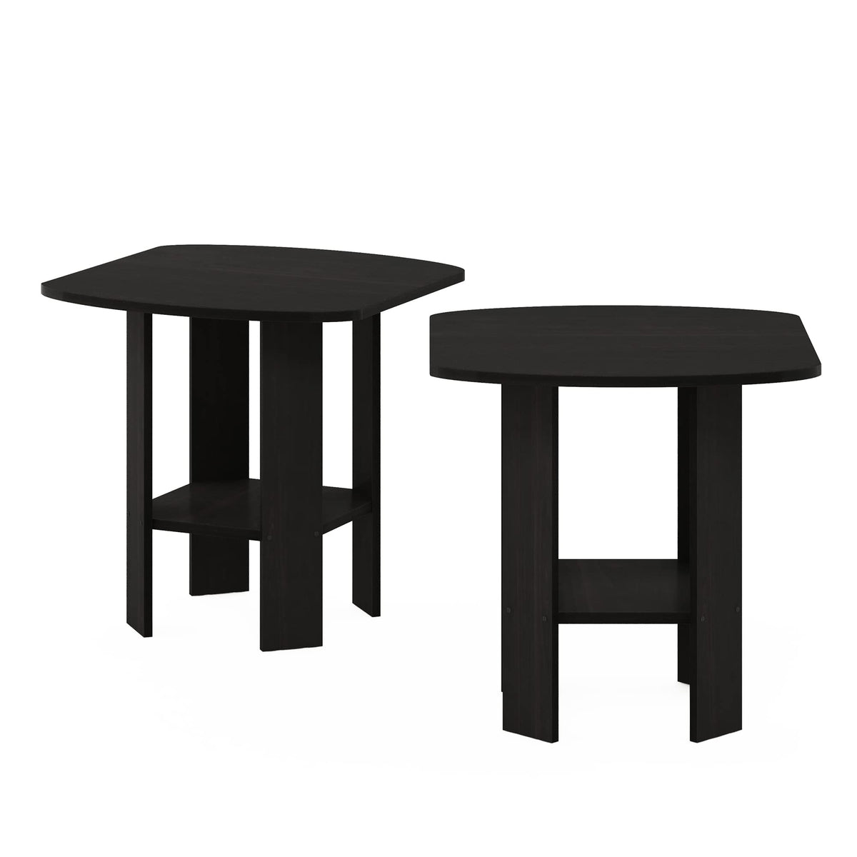 Set of 2 Espresso 2-Tier Side Table Z323