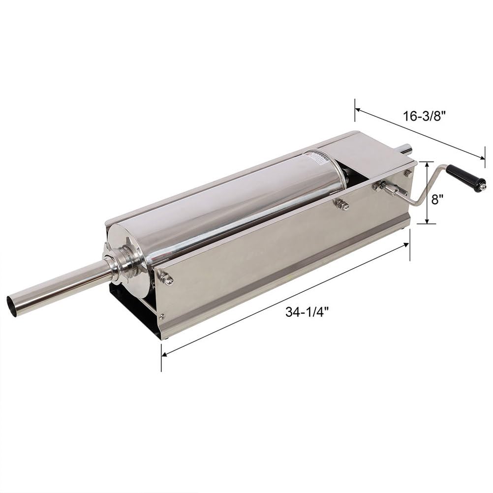 7L Stainless Steel Vertical Manual Sausage Stuffer with 4 Filling Nozzles S552