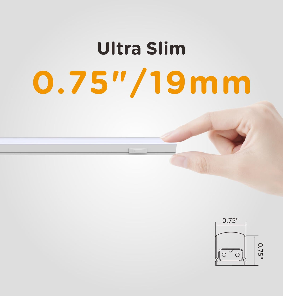 Under Cabinet Lighting Plug in AC120V 3CCT 3000/4000/5000K Linkable Ultra Slim LED Cabinet Light 24inch White 2Pack E6350
