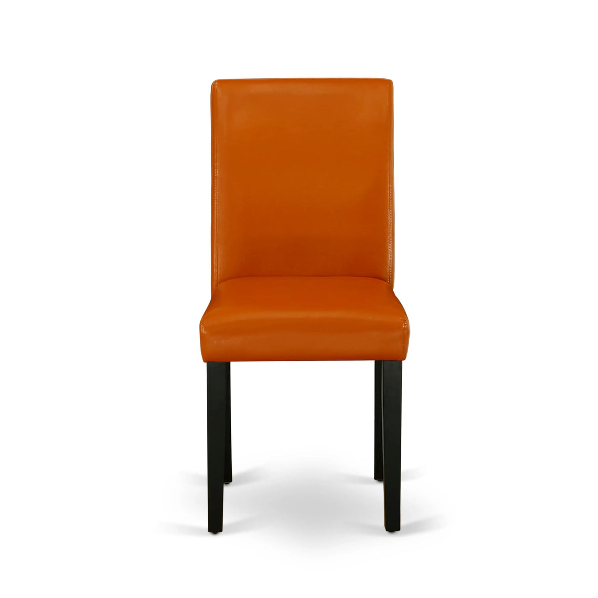 Baked Bean Faux Leather Upholstered Dining Chairs Set of 2 E383