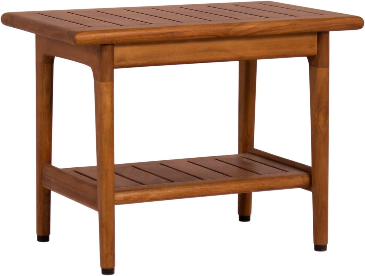 Teak Shower Bench with Shelf R8396
