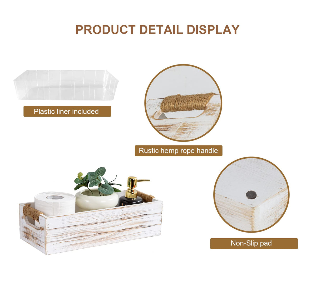 Rustic Wooden Toilet Paper Holder M979