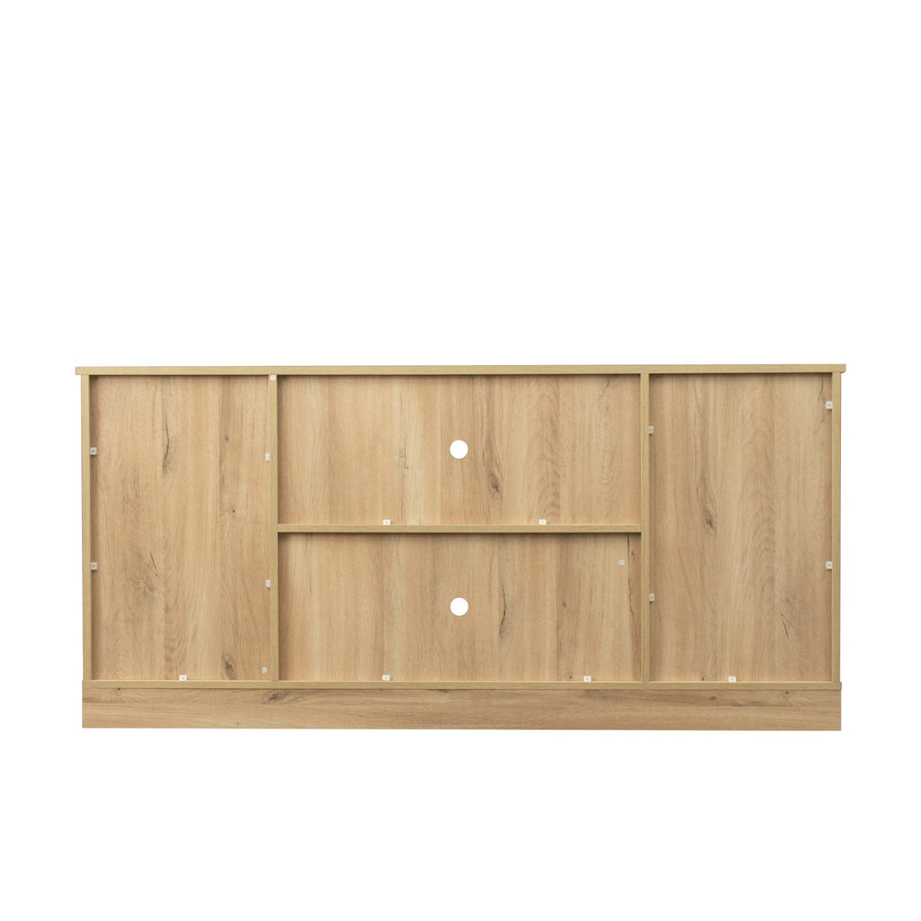 Sliding Barn Door Wood TV Stand with Adjustable Shelves V24498