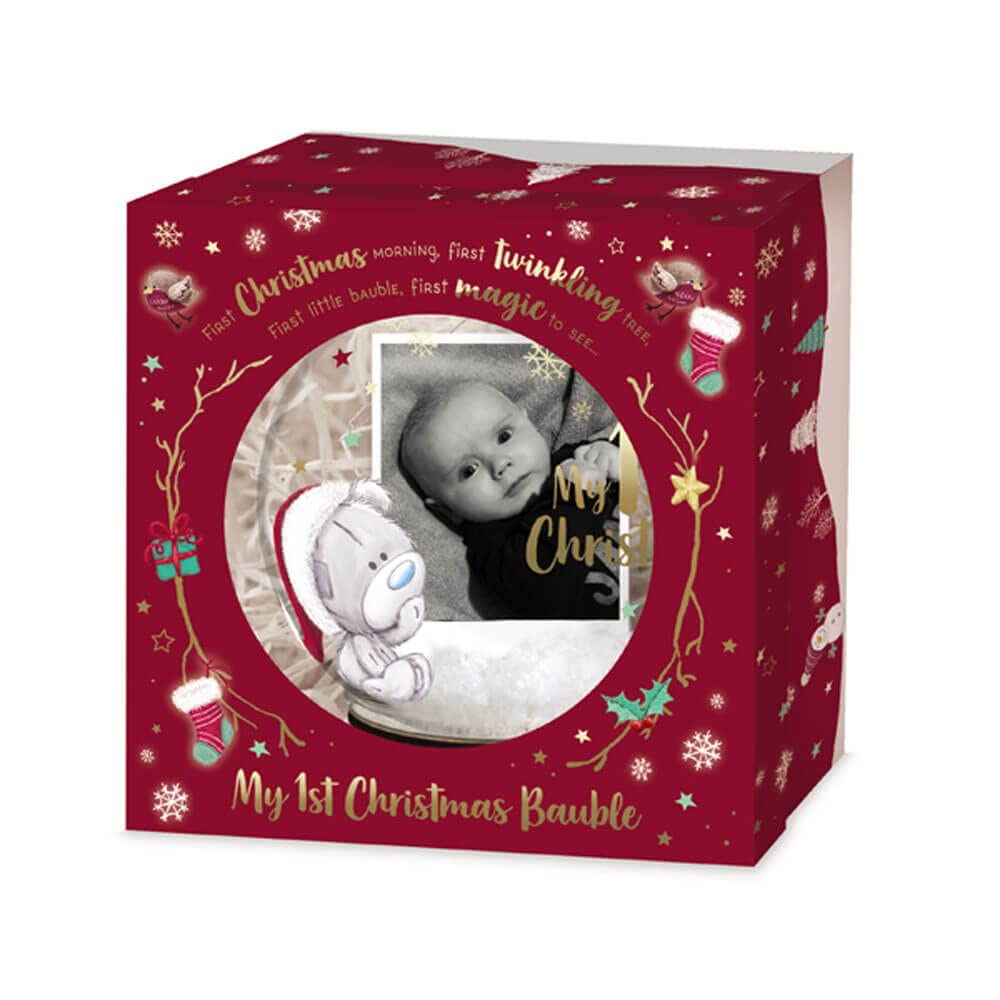 Glass Christmas Baby Tree Bauble with Photo Z191511