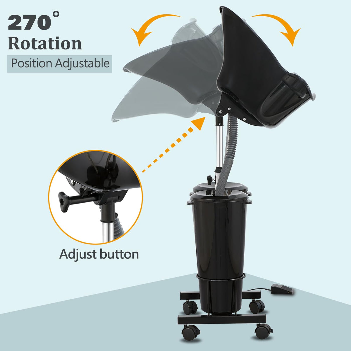 Portable Shampoo Bowl with Electric Pump Y8633