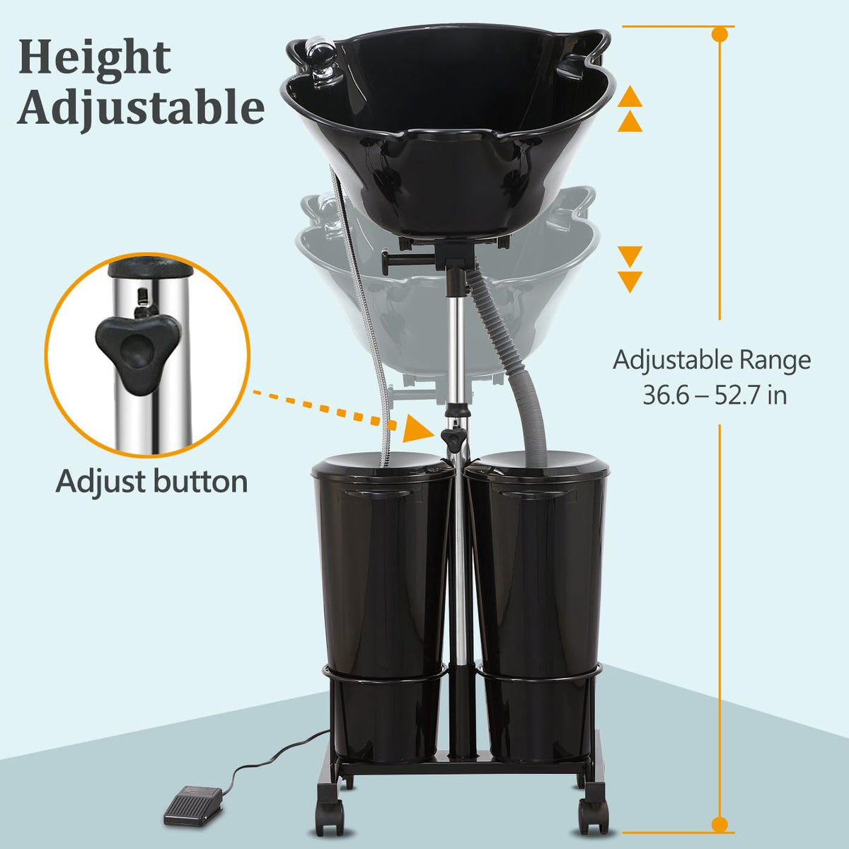 Portable Shampoo Bowl with Electric Pump Y8633