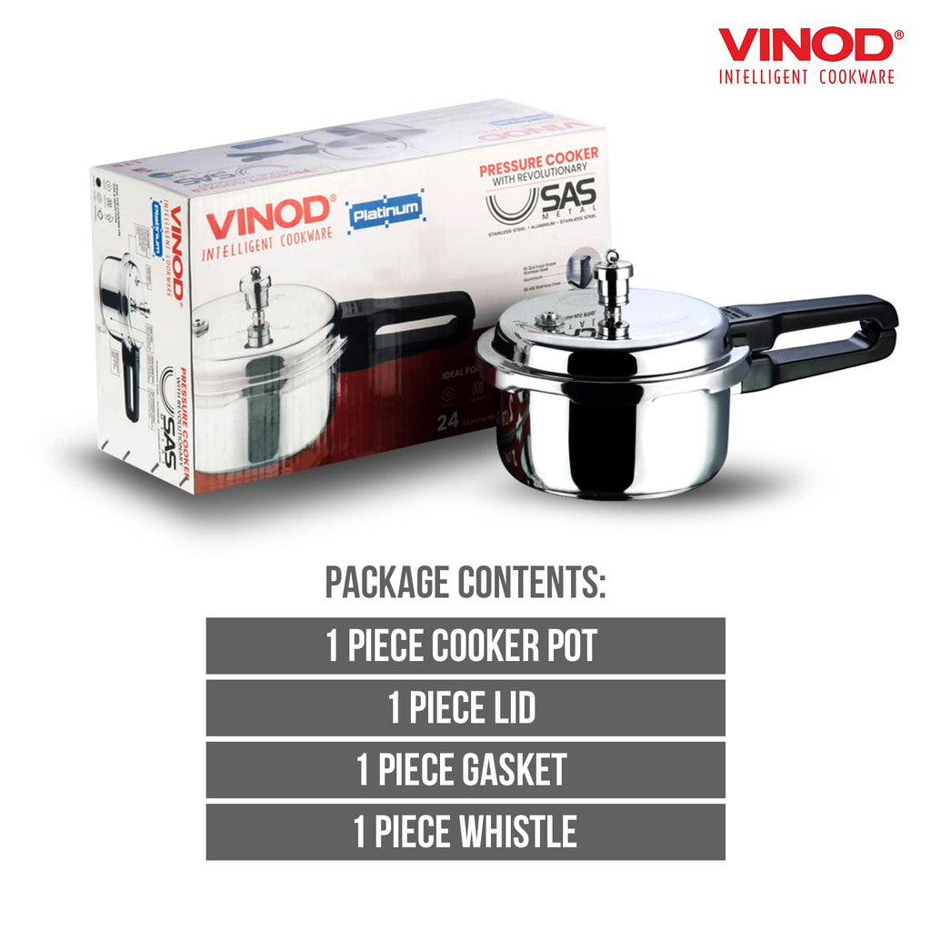 Stainless Steel Pressure Cooker, Outer Lid, 3 Litre Q4109