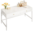 White Vanity Desk with Drawers D558
