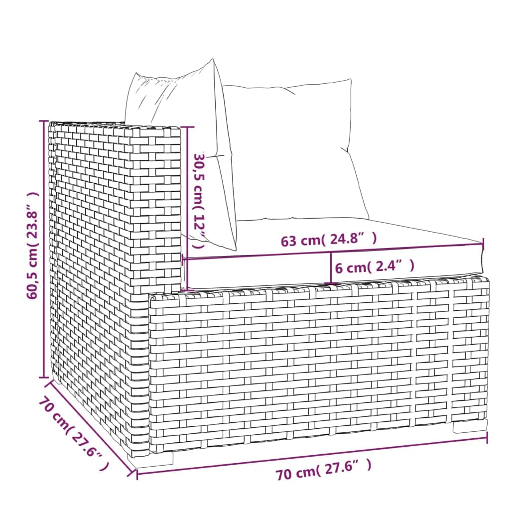 Black 13-Piece PE Rattan Outdoor Sectional Sofa C384776