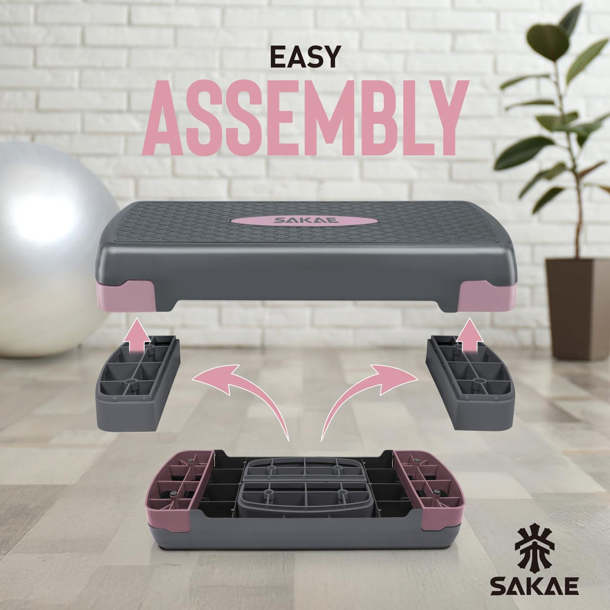 Adjustable Aerobic Step Platform Set with Dumbbells & Measuring Tape B30984