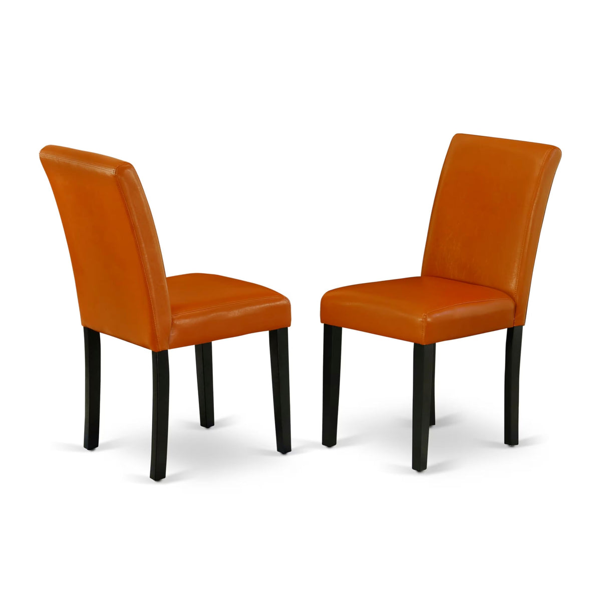 Baked Bean Faux Leather Upholstered Dining Chairs Set of 2 E383