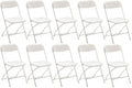 White Plastic Folding Chairs Set of 10 Steel Frame S8121