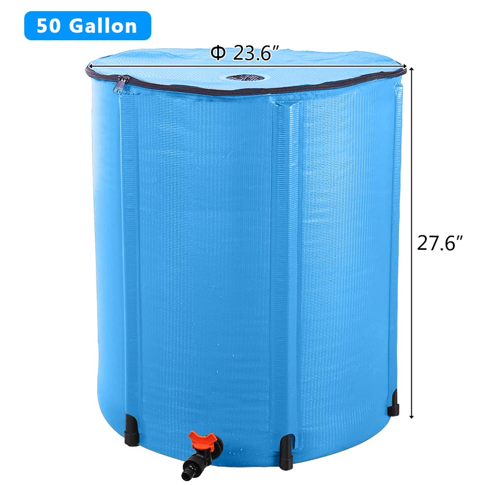 50 Gallon Blue Collapsible Rain Barrel H226