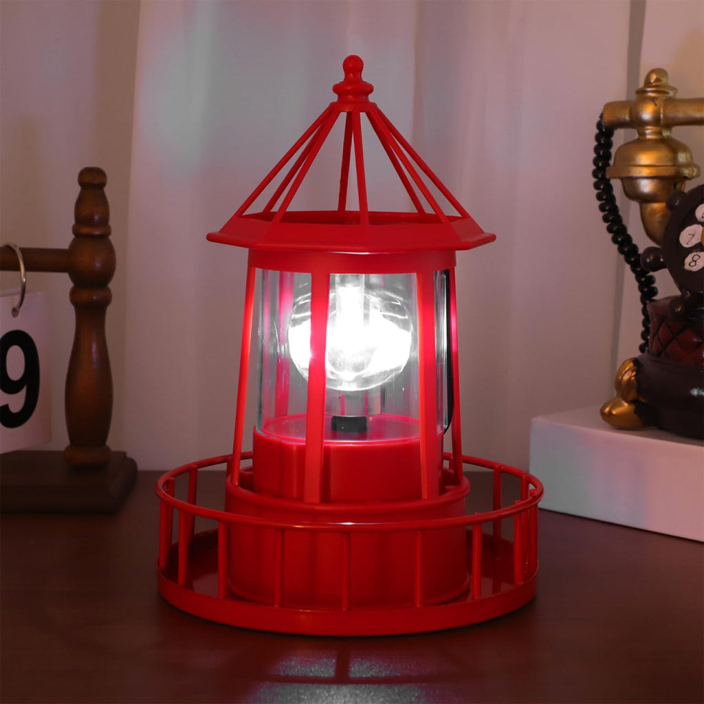 Rotating Metal Solar Lighthouse R32639