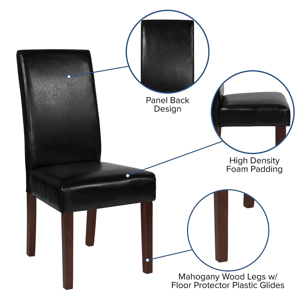 Black LeatherSoft Parsons Dining Chair G399953