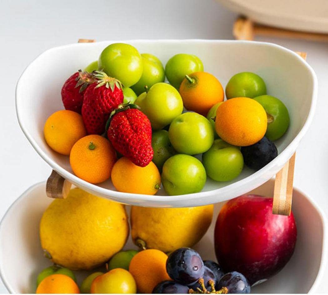 3 Tier White Ceramic Fruit Basket K948641