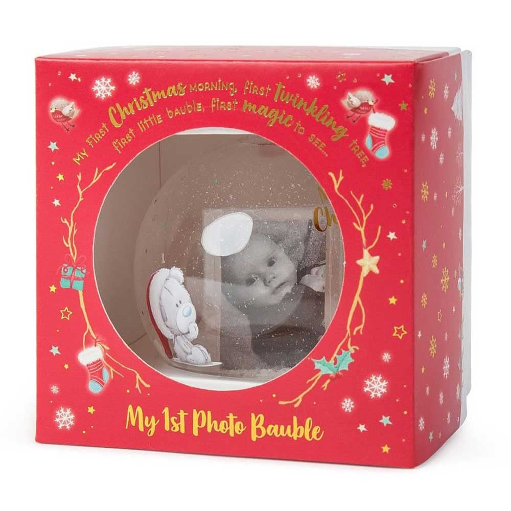 Glass Christmas Baby Tree Bauble with Photo Z191511