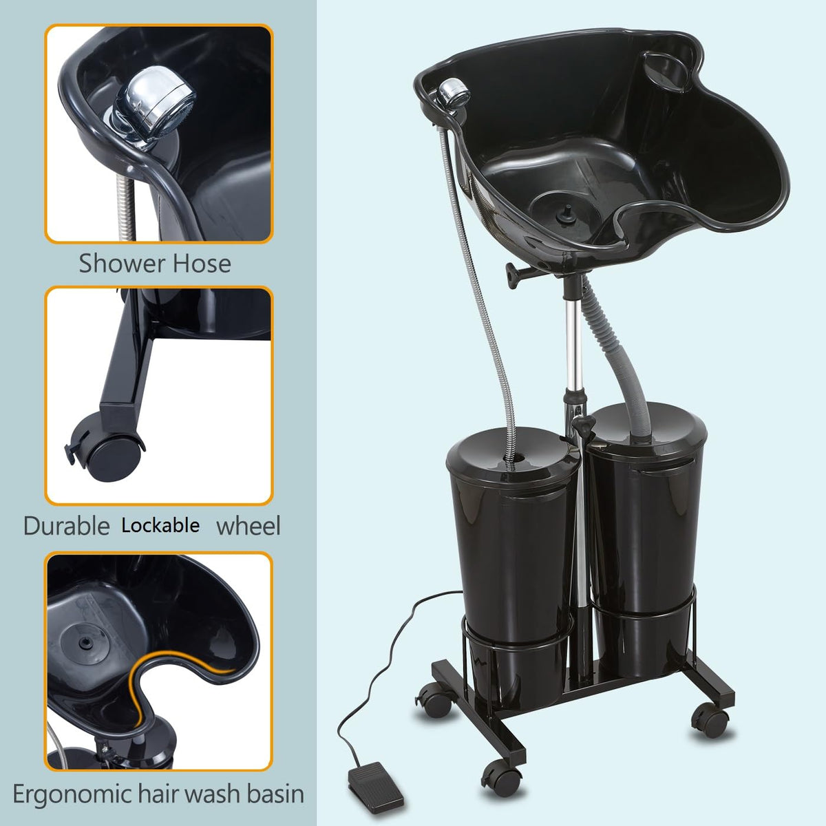 Portable Shampoo Bowl with Electric Pump Y8633