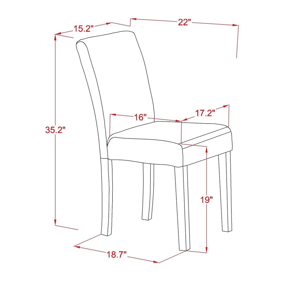 Baked Bean Faux Leather Upholstered Dining Chairs Set of 2 E383