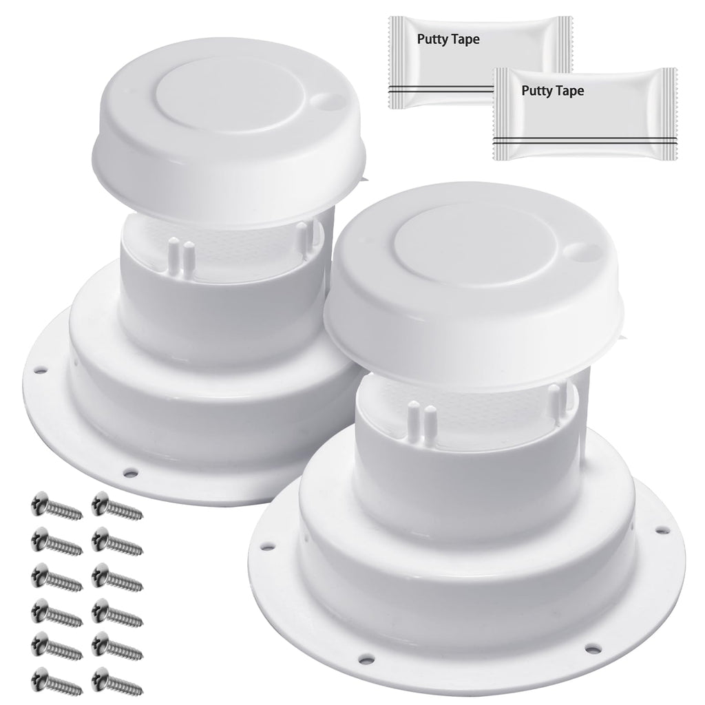 White RV Roof Vent Cover Kits with Putty Tape and Screws G834