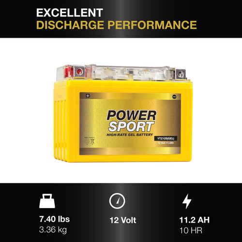 12V 11.2Ah 200 CCA GEL Motorcycle Battery with Nut & Bolt Terminals R453128
