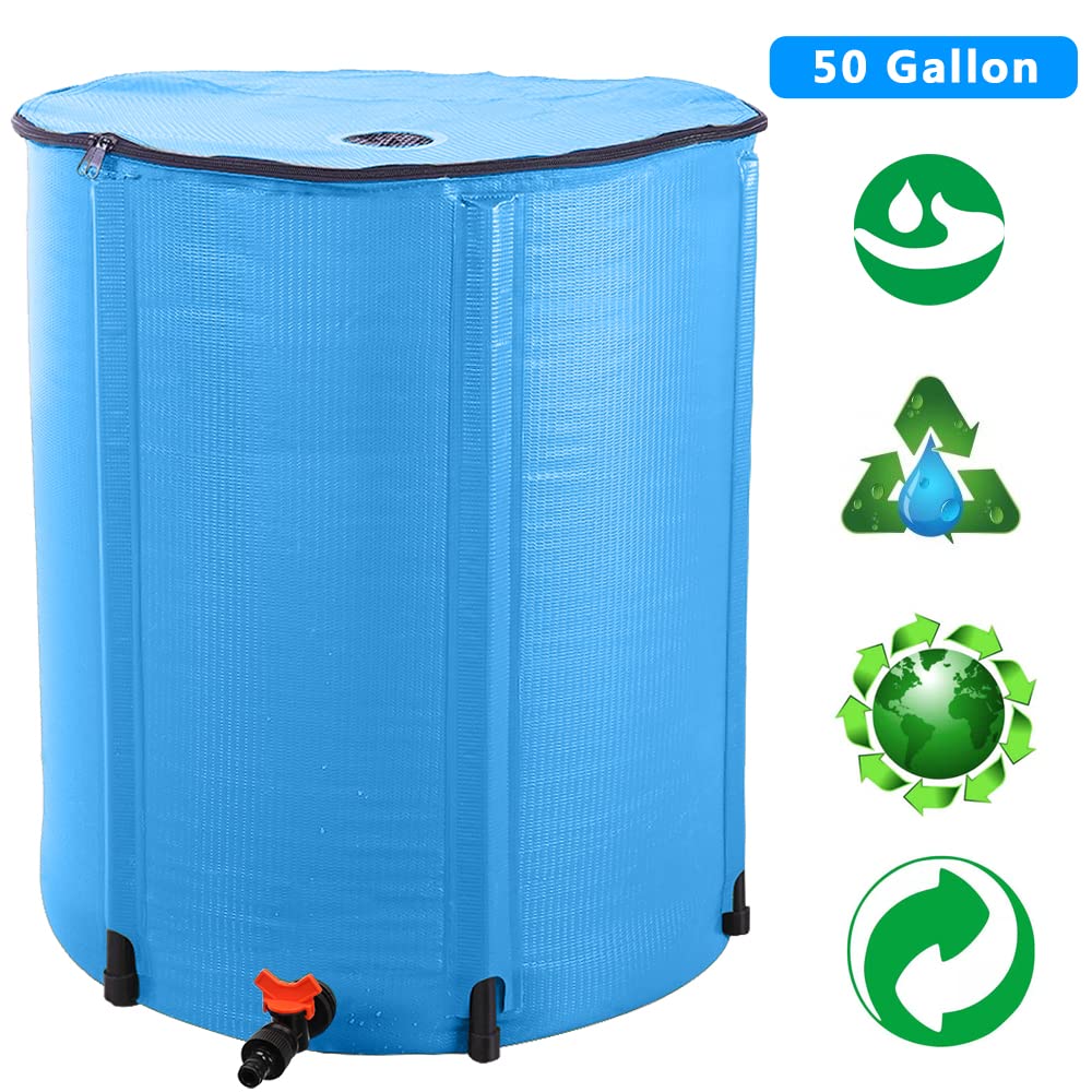 50 Gallon Blue Collapsible Rain Barrel H226