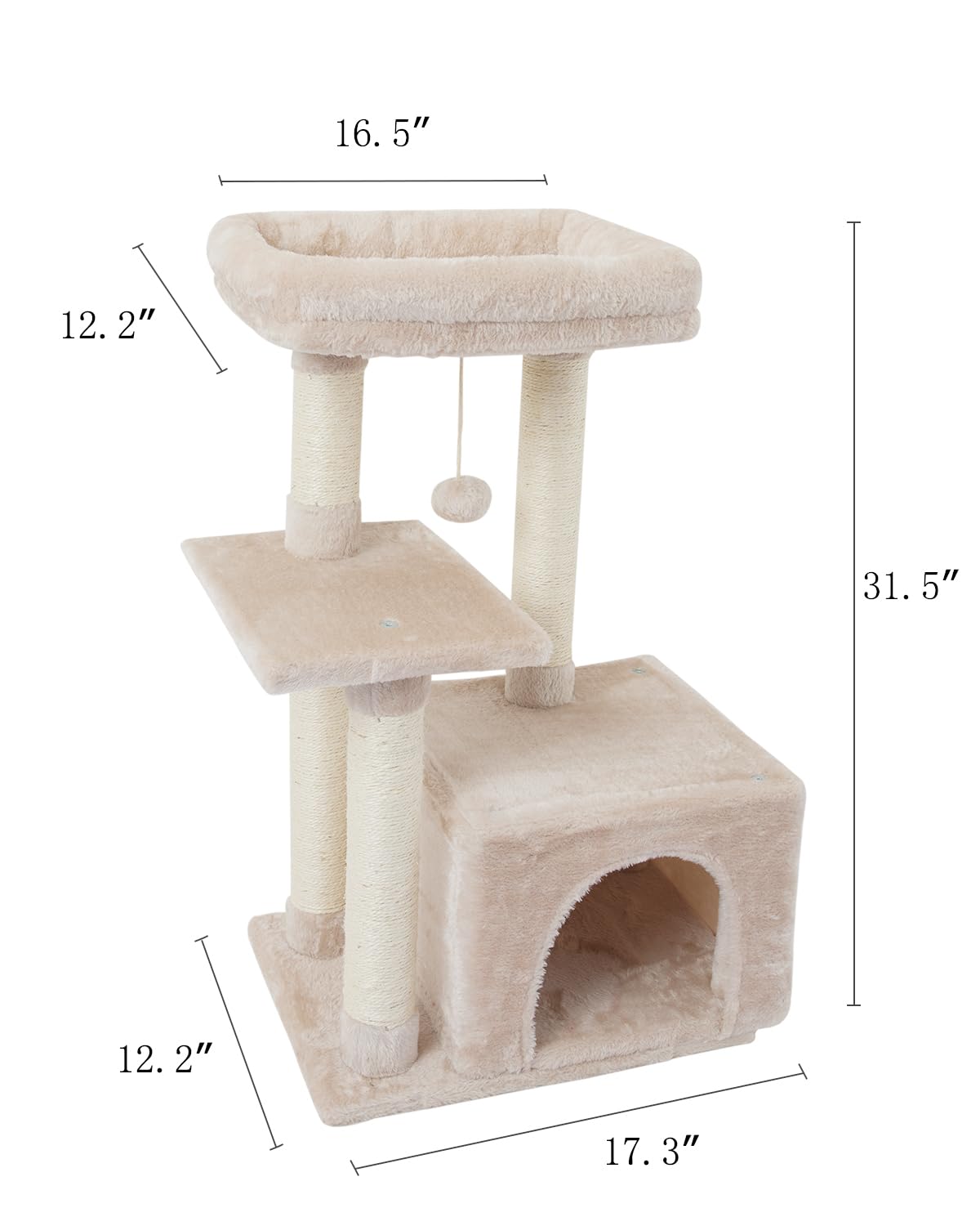Cat Tree with Sisal Scratching Posts U44302