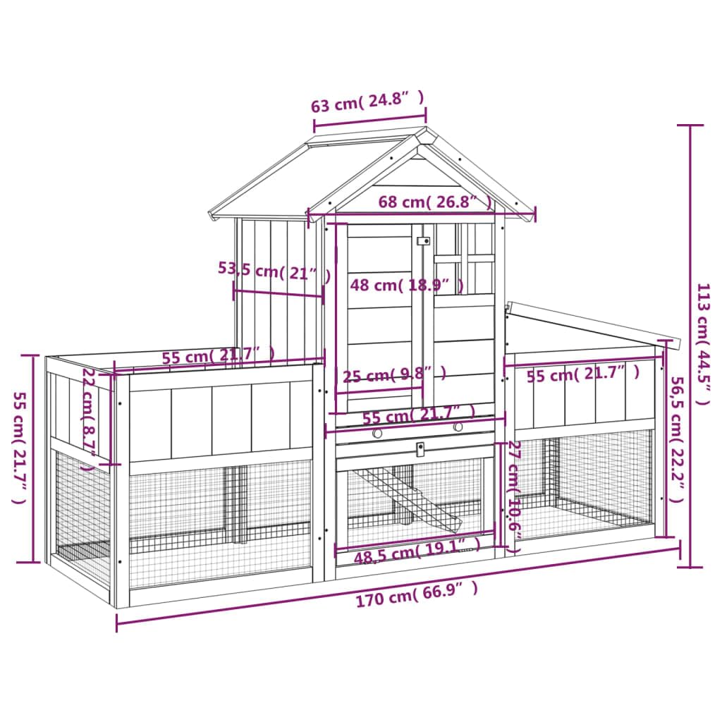 2-Tier Wooden Rabbit Hutch Z214339
