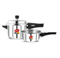 Stainless Steel Pressure Cooker Combo with Induction Base, Outer Lid 2 Liter and 3 Liter F401740
