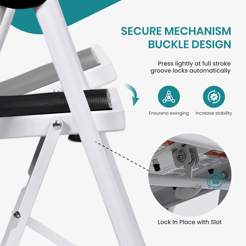 4 Step Foldable Step Stool with Anti-Slip Pedal J996