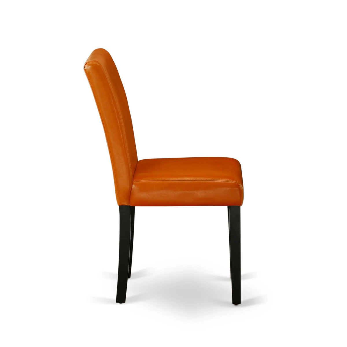 Baked Bean Faux Leather Upholstered Dining Chairs Set of 2 E383
