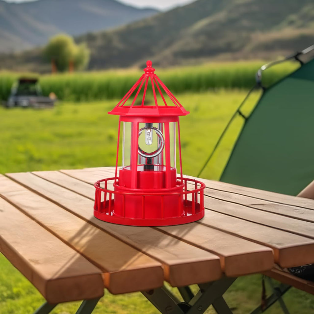 Rotating Metal Solar Lighthouse R32639