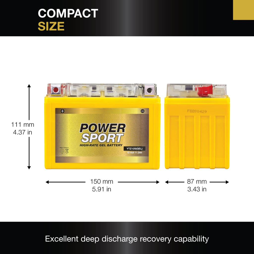 12V 11.2Ah 200 CCA GEL Motorcycle Battery with Nut & Bolt Terminals R453128
