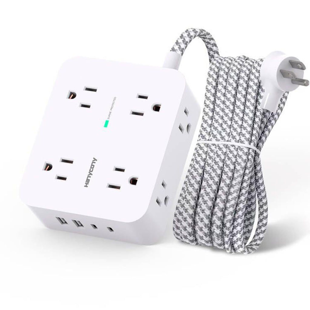 Surge Protector Power Strip 5 Ft Braided Extension Cord U6036