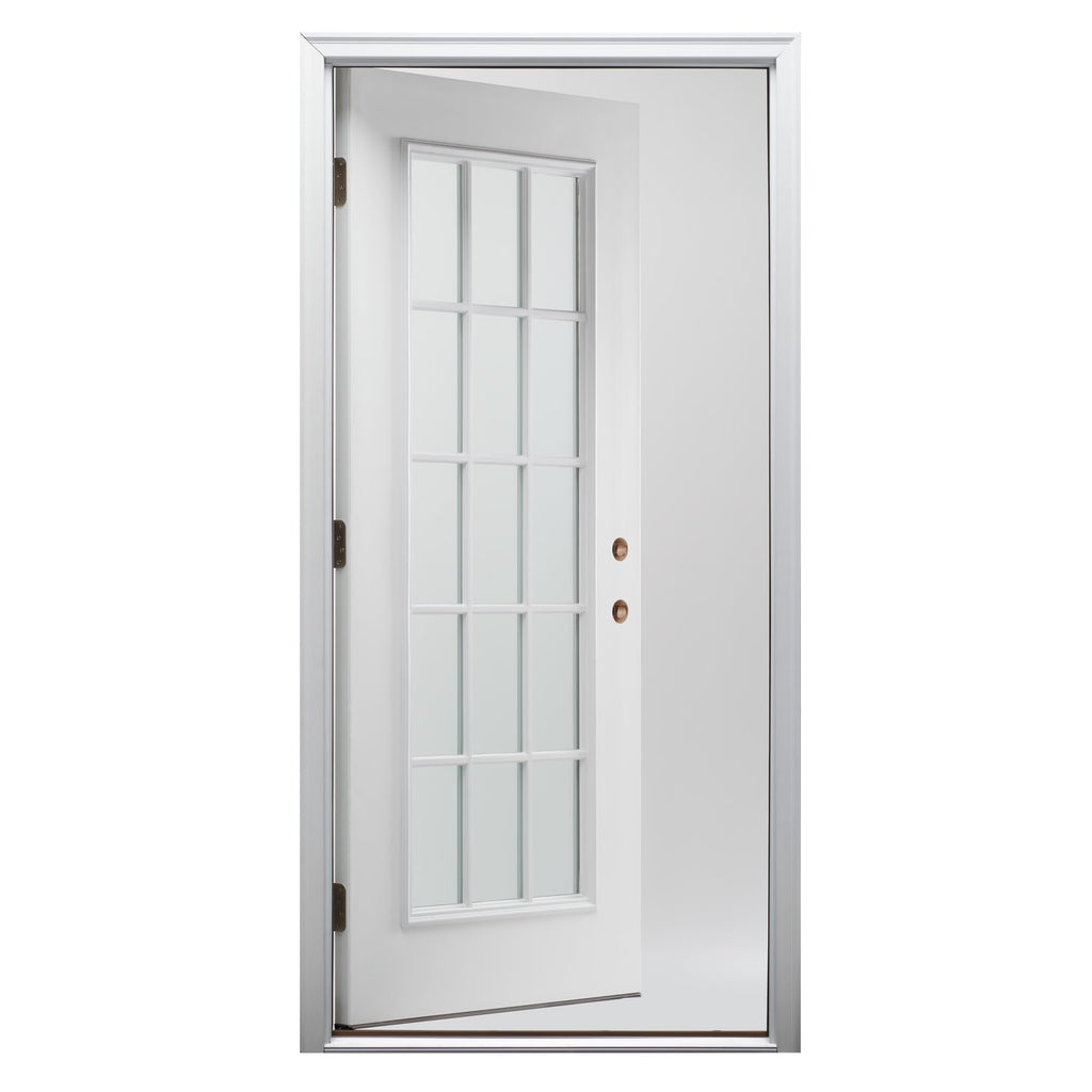 Steel Primed Left Hand In-Swing 15 Lite Clear Glass Front Door Y16982