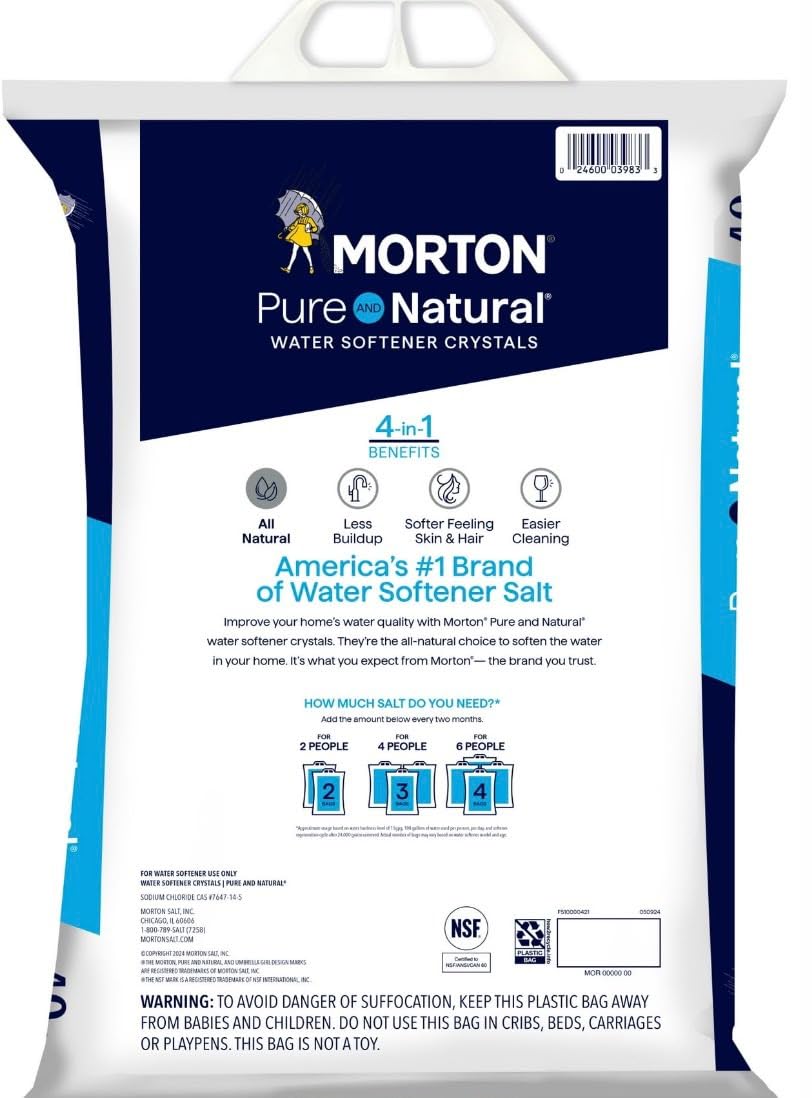 Pure and Natural 4 in 1 Salt Crystals for Water Softener, 18.14 kg Y997053