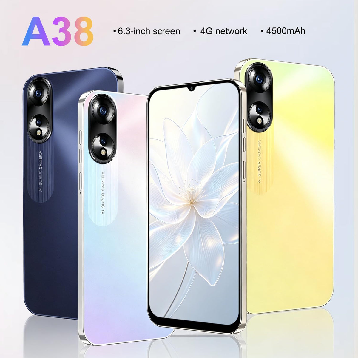 Unlocked 4G Smartphone 6.3 Inch Full Screen 3GB RAM 32GB ROM Black V231903