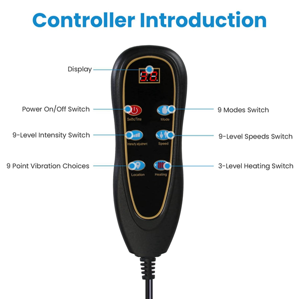 Full Body Electric Heating Vibration Massage Mat Cushion N4109