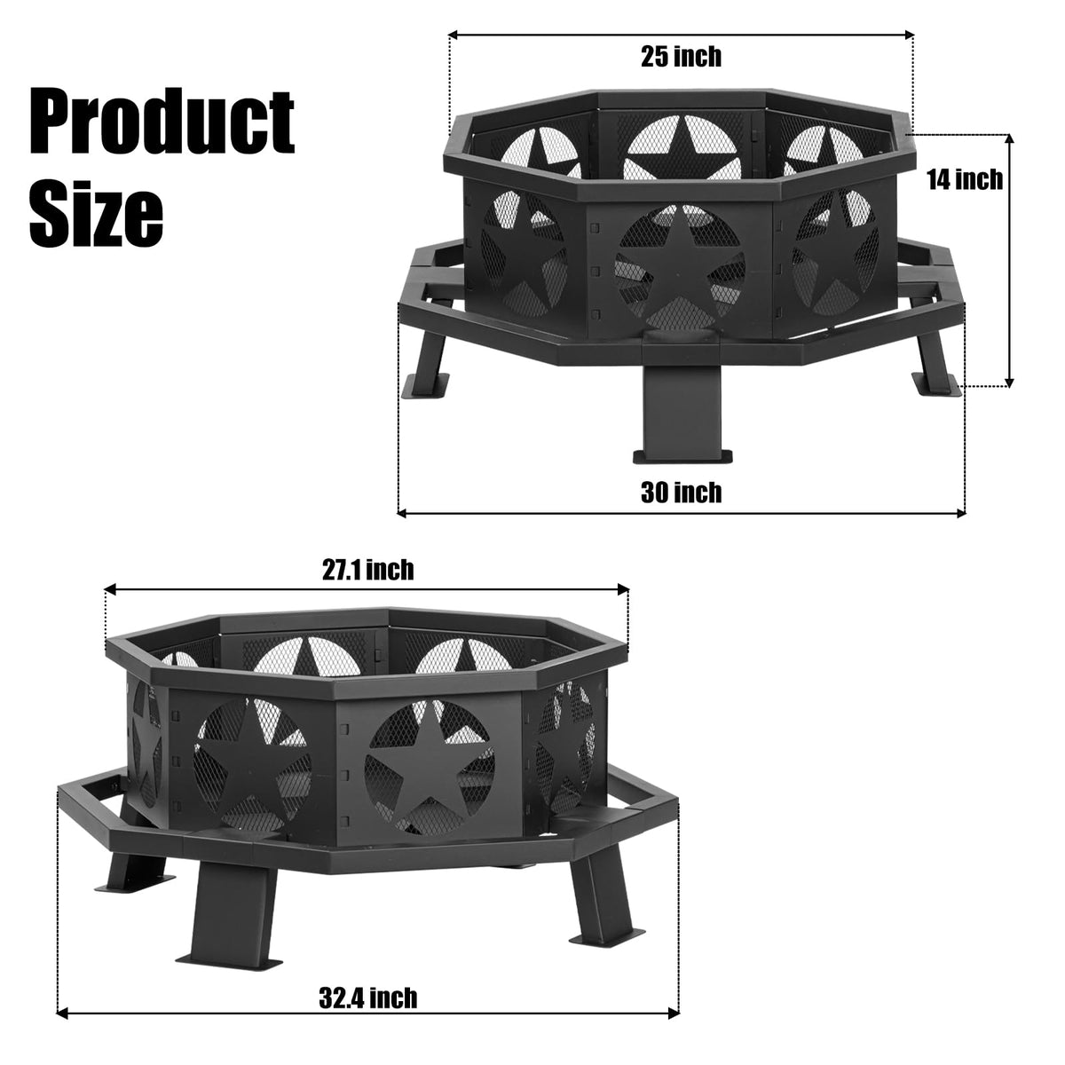 32 inch Fire Pit with Fire Poker R840900