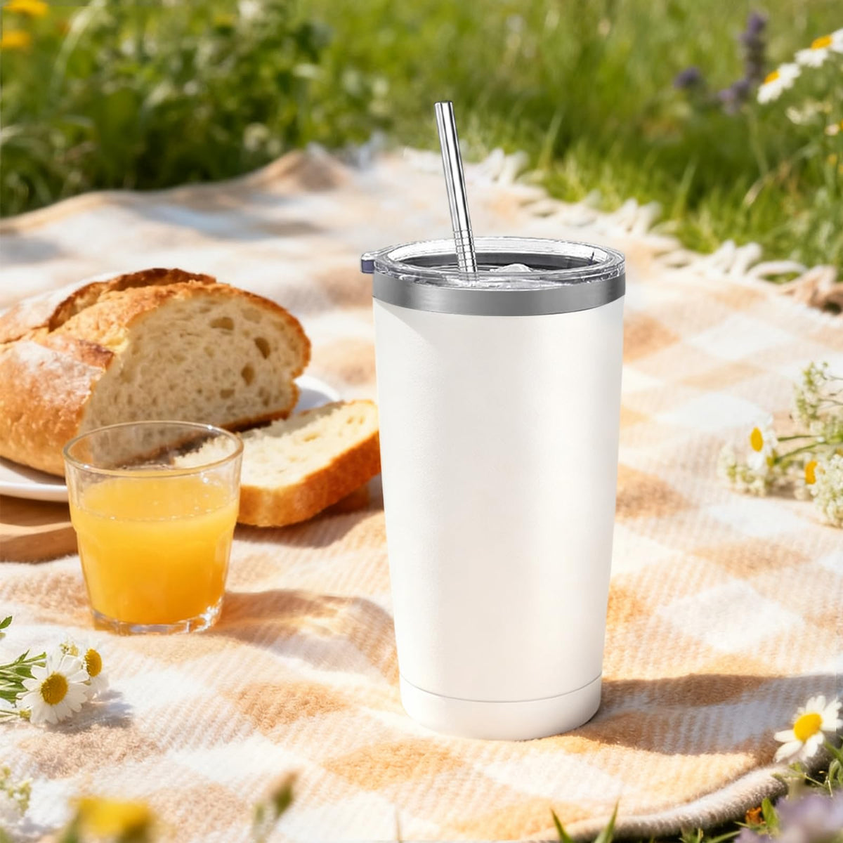 16 Pack Stainless Steel Insulated Tumbler 20oz White Z5369