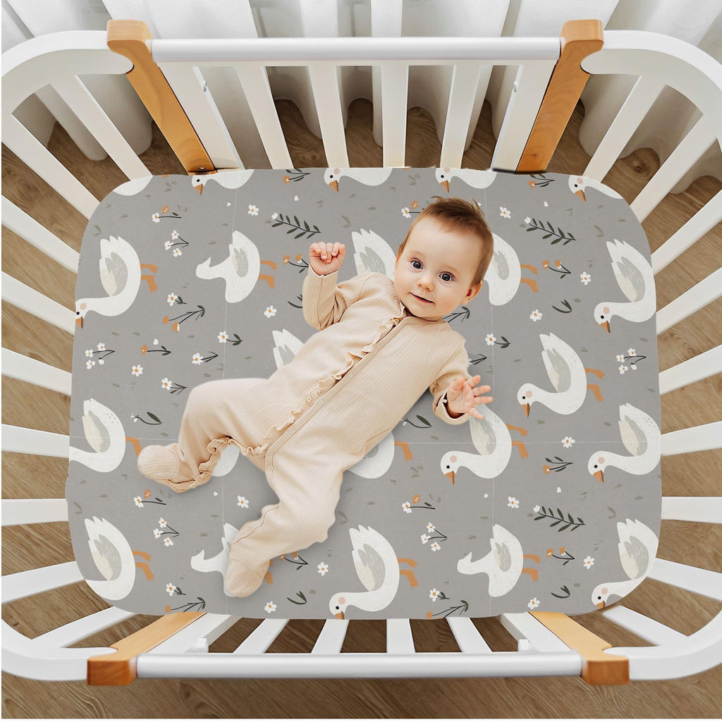 Soft Breathable Microfiber Crib Sheet Fits Standard Size Crib Mattress D6475