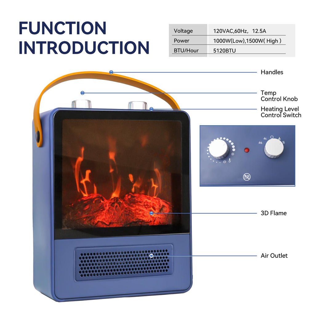 20 Inch High Velocity Floor Fan and 1500W Portable Electric Heater Z7610