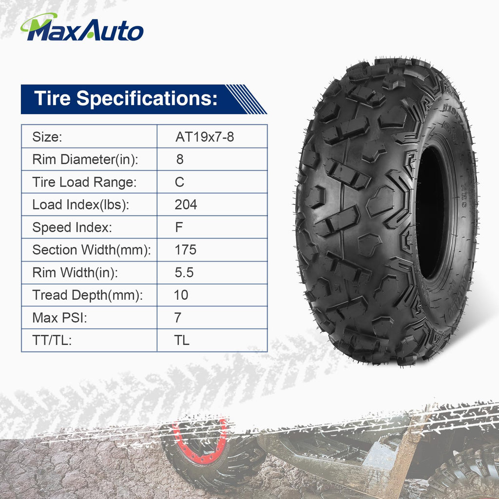 19x7-8 ATV Tires Set of 2 O7465