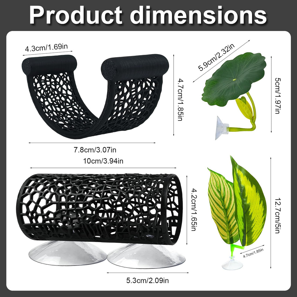 Betta Hammock Set, Fish Tank Decor, Fish Hammock & Hide Tunnel Betta Leaf Pad G168